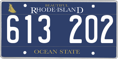 RI license plate 613202