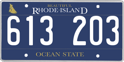 RI license plate 613203