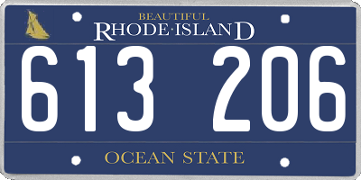RI license plate 613206