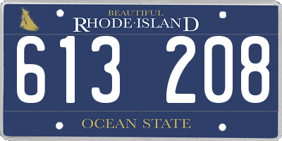 RI license plate 613208