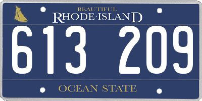 RI license plate 613209