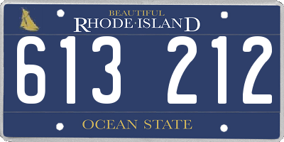 RI license plate 613212