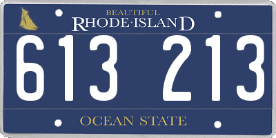 RI license plate 613213