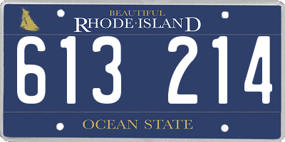 RI license plate 613214