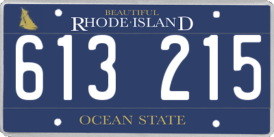 RI license plate 613215
