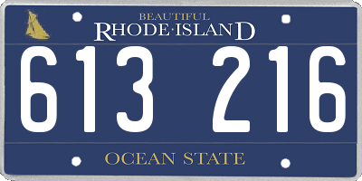 RI license plate 613216