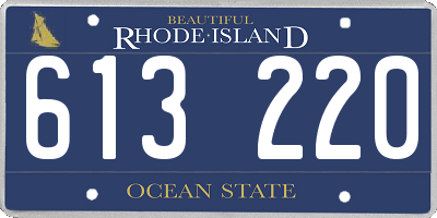 RI license plate 613220
