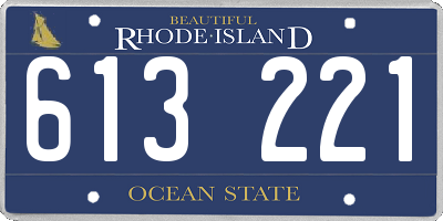RI license plate 613221
