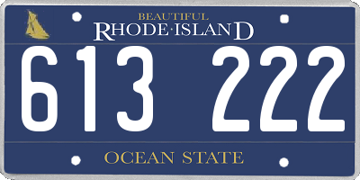 RI license plate 613222