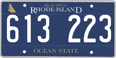 RI license plate 613223
