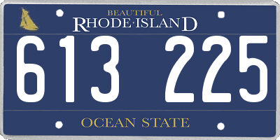 RI license plate 613225