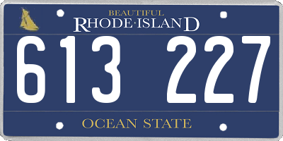 RI license plate 613227