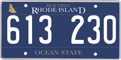 RI license plate 613230