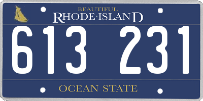 RI license plate 613231