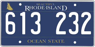 RI license plate 613232