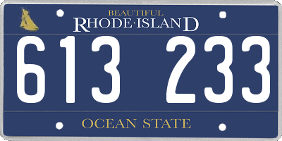 RI license plate 613233