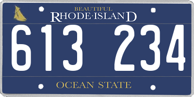 RI license plate 613234