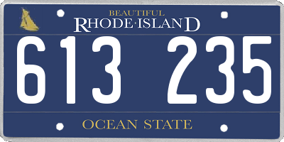 RI license plate 613235