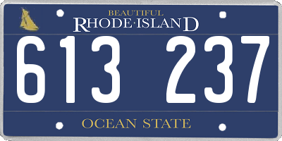 RI license plate 613237