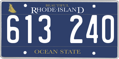 RI license plate 613240