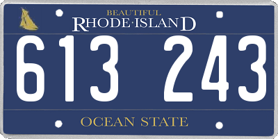 RI license plate 613243