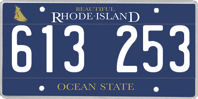 RI license plate 613253