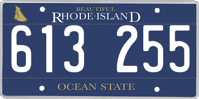 RI license plate 613255