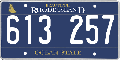 RI license plate 613257