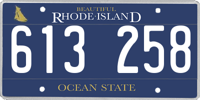 RI license plate 613258