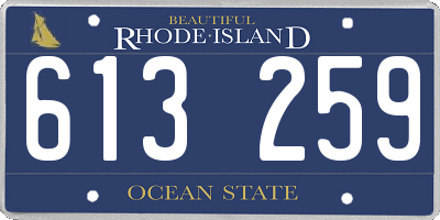 RI license plate 613259