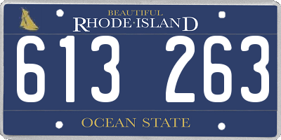 RI license plate 613263