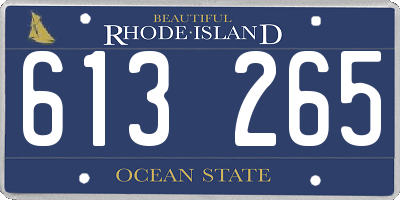 RI license plate 613265