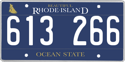RI license plate 613266