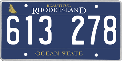 RI license plate 613278