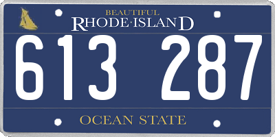 RI license plate 613287