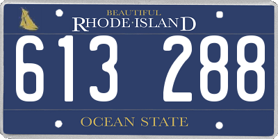RI license plate 613288