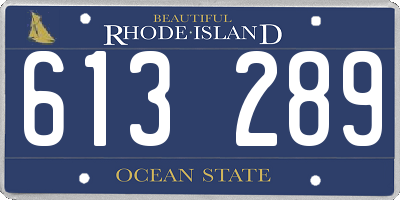 RI license plate 613289