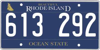 RI license plate 613292