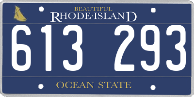 RI license plate 613293