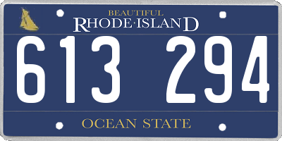 RI license plate 613294