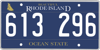 RI license plate 613296