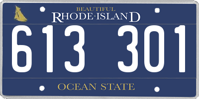 RI license plate 613301