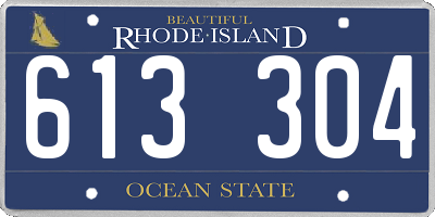 RI license plate 613304