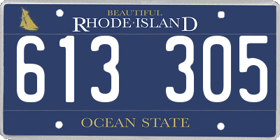 RI license plate 613305