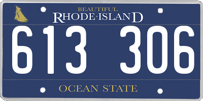 RI license plate 613306