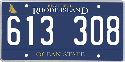 RI license plate 613308