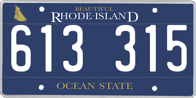 RI license plate 613315