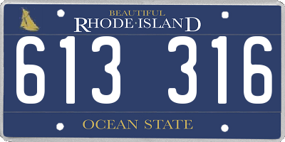RI license plate 613316