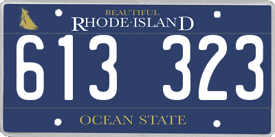 RI license plate 613323