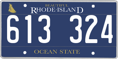 RI license plate 613324